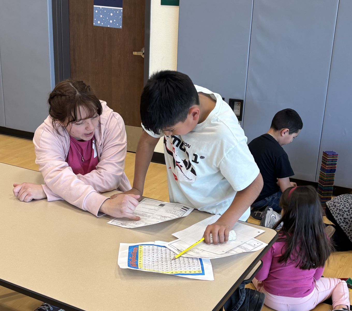 Children working together in an after school program