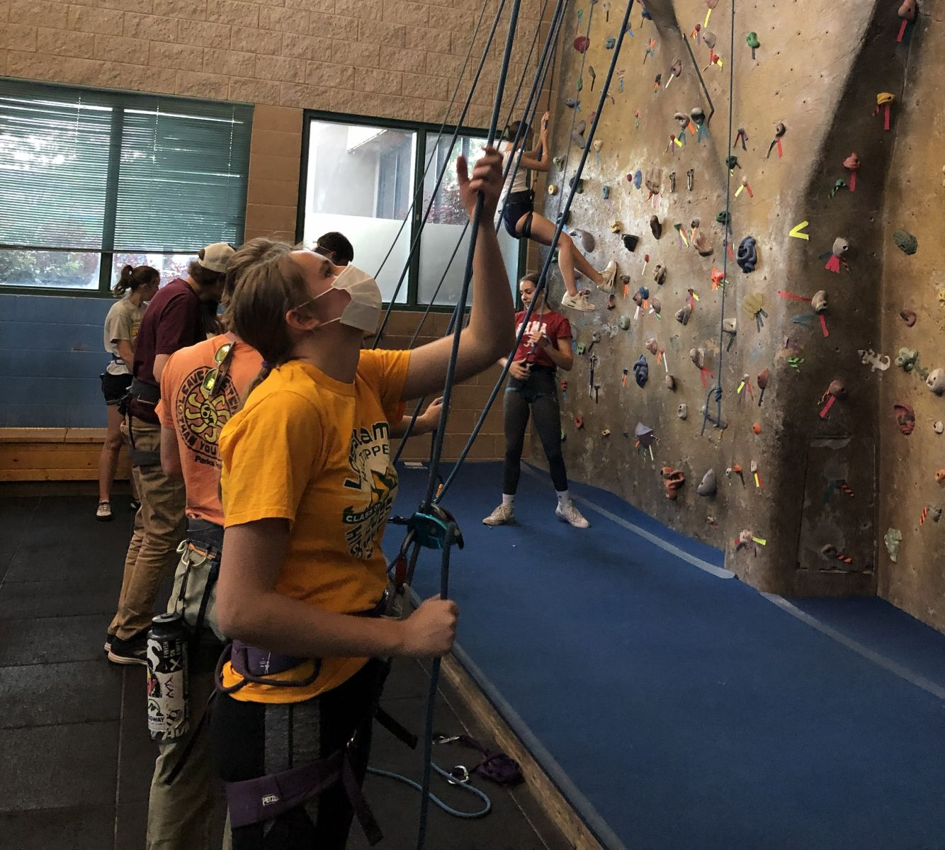 Climbing Wall Belayer supporting Senior Appreciation Night at The Family YMCA Los Alamos