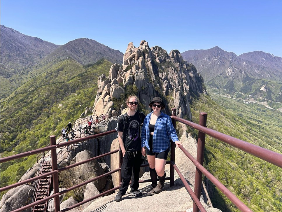 Couple hiking a volcano trail in New Mexico
